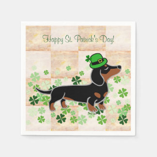 St. Patrick Day Dachshund Cartoon 5 Servetten