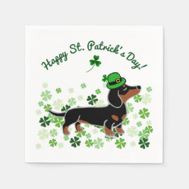 St. Patrick Day Dachshund Cartoon 5 Servetten