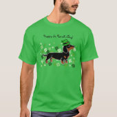 St. Patrick Day Dachshund Cartoon 5 T-shirt (Voorkant)