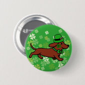 St. Patrick Day Dachshund Cartoon 7 Ronde Button 5,7 Cm (Voorkant /achterkant)