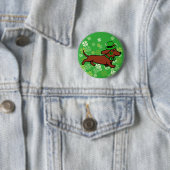 St. Patrick Day Dachshund Cartoon 7 Ronde Button 5,7 Cm (In situ)