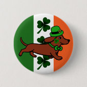 St. Patrick Day Dachshund Cartoon 7 Ronde Button 5,7 Cm (Voorkant)