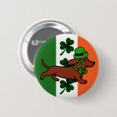 St. Patrick Day Dachshund Cartoon 7 Ronde Button 5,7 Cm (Voorkant /achterkant)