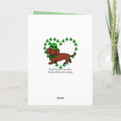 St. Patrick Day Dachshund Cartoon Kaart (Achterkant)