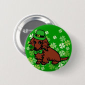 St. Patrick Day Dachshund Cartoon Ronde Button 5,7 Cm (Voorkant /achterkant)