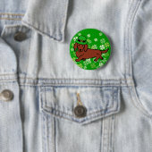 St. Patrick Day Dachshund Cartoon Ronde Button 5,7 Cm (In situ)