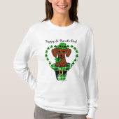 St. Patrick Day Dachshund Cartoon T-shirt (Voorkant)