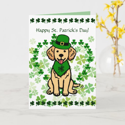St. Patrick Day de Cartoon van het Golden Kaart (Gele Bloem)