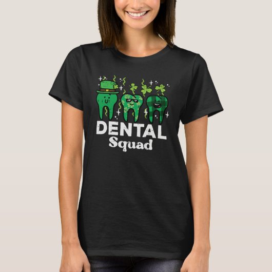 St Patrick Day Dental Squad Saint Paddys Teeth Iri T-shirt (Voorkant)