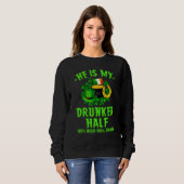 St Patrick Day Drunker Half 100 Ierse Shamrock Ir Trui (Voorkant volledig)