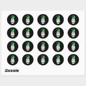 St Patrick Day Gnome Lucky Saint Paddys Mannen Ronde Sticker (Vel)