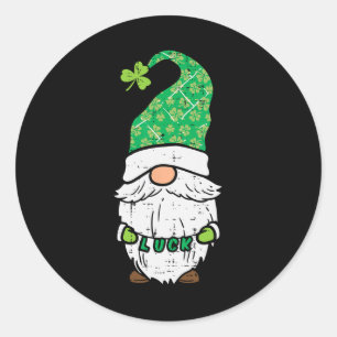 St Patrick Day Gnome Lucky Saint Paddys Mannen Ronde Sticker
