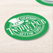 St. Patrick Day - Grappige Tipsy Tavern Onderzette Ronde Kartonnen Onderzetter (Gebogen)