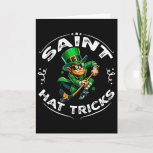 St Patrick Day Heilige Hoedentruc Grappige Hockey  Kaart