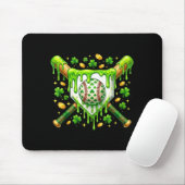 St Patrick Day Honkbal Drip Ijs Honkbal Ho Muismat (Met muis)