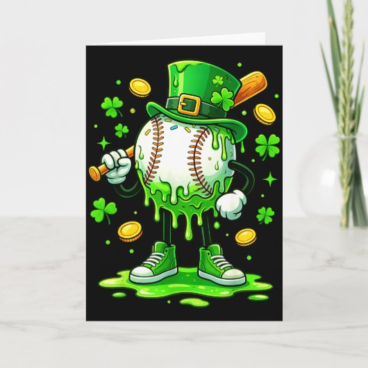 St Patrick Day Honkbal Drip Ijs Honkbal Kaart (Voorkant)