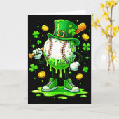 St Patrick Day Honkbal Drip Ijs Honkbal Kaart (Gele Bloem)
