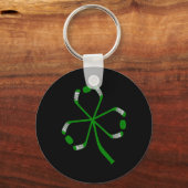 St Patrick Day Ice Hockey Sticks Shamrock Green Co Sleutelhanger (Voorkant)