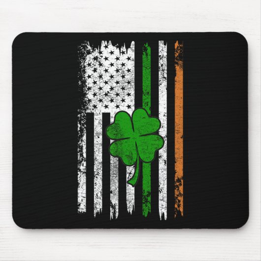 St Patrick Day Irish American Flag Retro Saint Pat Muismat (Voorkant)
