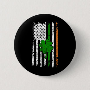 St Patrick Day Irish American Flag Retro Saint Pat Ronde Button 5,7 Cm
