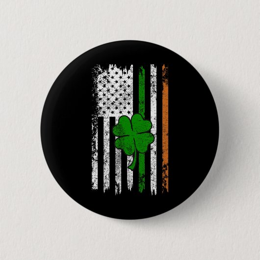 St Patrick Day Irish American Flag Retro Saint Pat Ronde Button 5,7 Cm (Voorkant)