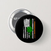 St Patrick Day Irish American Flag Retro Saint Pat Ronde Button 5,7 Cm (Voorkant /achterkant)