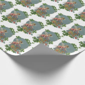 St. Patrick Day Irish Angels Shamrocks Flowers Cadeaupapier (Hoek)