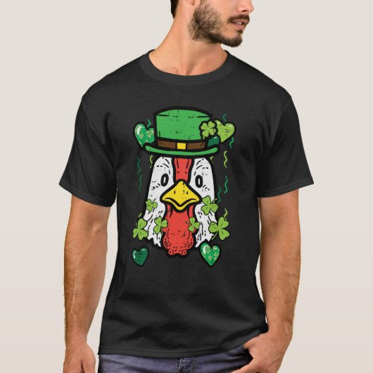 St Patrick Day Irish Chicken Saint Paddys Farm Men T-shirt (Voorkant)