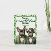 St. Patrick Day Irish Frenchie Dog Duo Kaart (Voorkant)