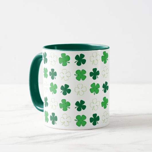 St. Patrick Day Irish Green Shamrocks Mok (Voorkant links)
