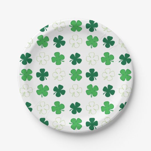 St. Patrick Day Irish Green Shamrocks Papieren Bordje (Voorkant)