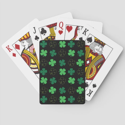 St. Patrick Day Irish Green Shamrocks Pokerkaarten (Achterkant)