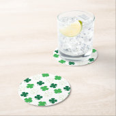 St. Patrick Day Irish Green Shamrocks Ronde Kartonnen Onderzetter (Insitu)