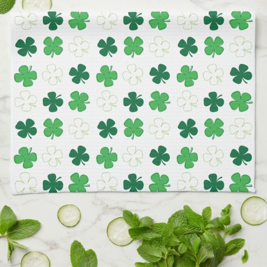 St. Patrick Day Irish Green Shamrocks Theedoek (Gevouwen)
