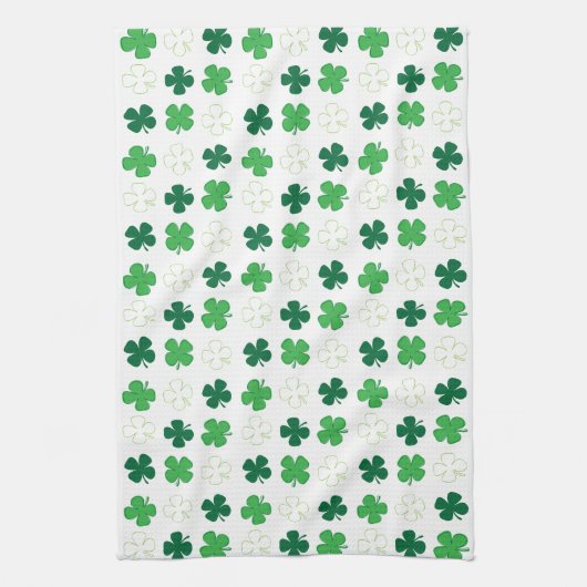 St. Patrick Day Irish Green Shamrocks Theedoek (Verticaal)