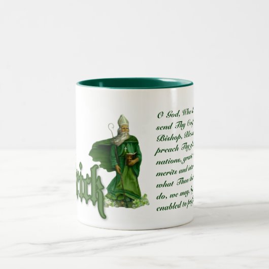 St. Patrick Day Irish Prayer Religious Tweekleurige Koffiemok (Center)