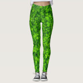 St. Patrick Day Irish Shamrock Clovers Green Leggings (Voorkant)