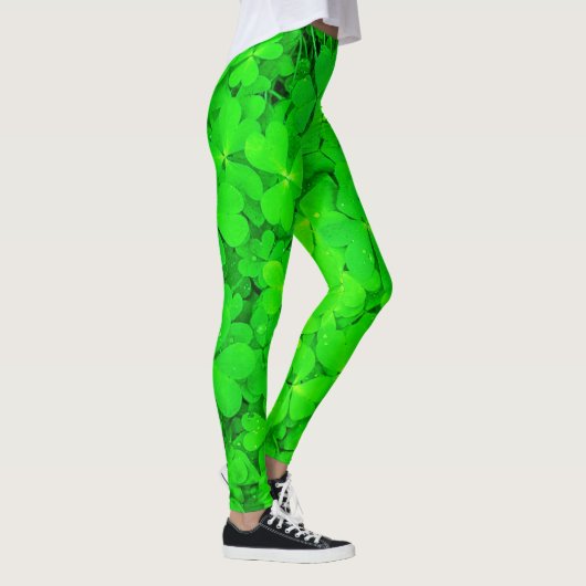 St. Patrick Day Irish Shamrock Clovers Green Leggings (Rechts)
