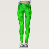 St. Patrick Day Irish Shamrock Clovers Green Leggings (Voorkant)