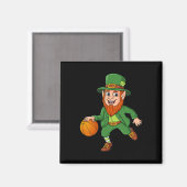 St Patrick Day Leprechaun Basketball Lucky Boys G Magneet (Voorkant / Achterkant)