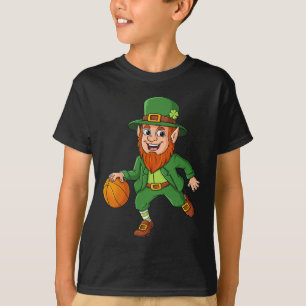 St Patrick Day Leprechaun Basketball Lucky Boys G T-shirt