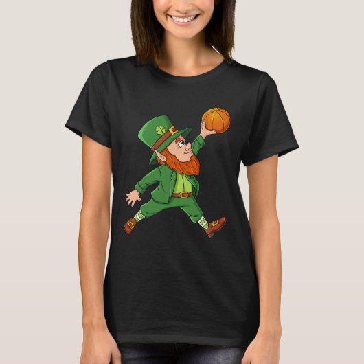St Patrick Day Leprechaun Basketball Lucky Boys G T-shirt (Voorkant)