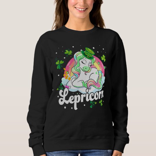 St Patrick Day Lepricorn Unicorn Leprechaun Kid To Trui (Voorkant)