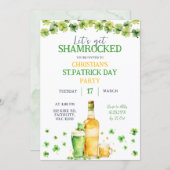 St Patrick Day Let's Get Shamrocked Party Kaart (Voorkant / Achterkant)