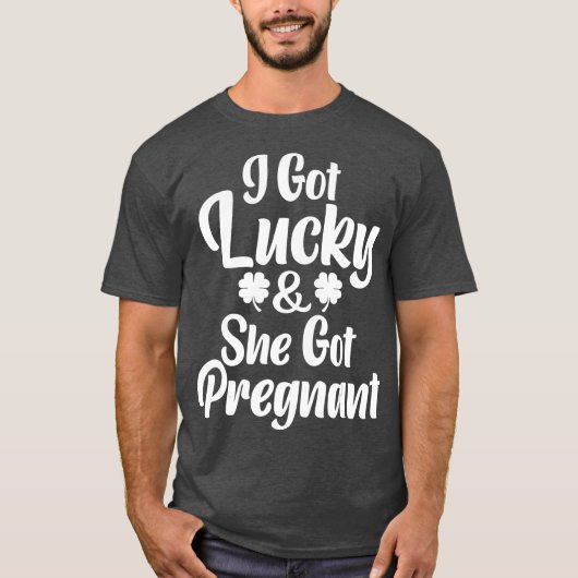 St Patrick Day Lucky Couple Pregnancy Green T-shirt (Voorkant)