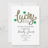 St Patrick Day Lucky in Love Gold Vrijgezellenfees Kaart (Voorkant)
