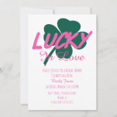 St Patrick Day Lucky Pink Bridal Shower Kaart (Voorkant)