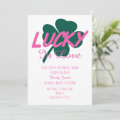 St Patrick Day Lucky Pink Bridal Shower Kaart (Staand voorkant)