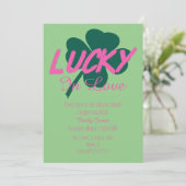 St Patrick Day Lucky Pink Bridal Shower Kaart (Staand voorkant)