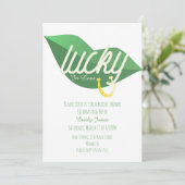St Patrick Day Lucky Vrijgezellenfeest Lip Green Kaart (Staand voorkant)